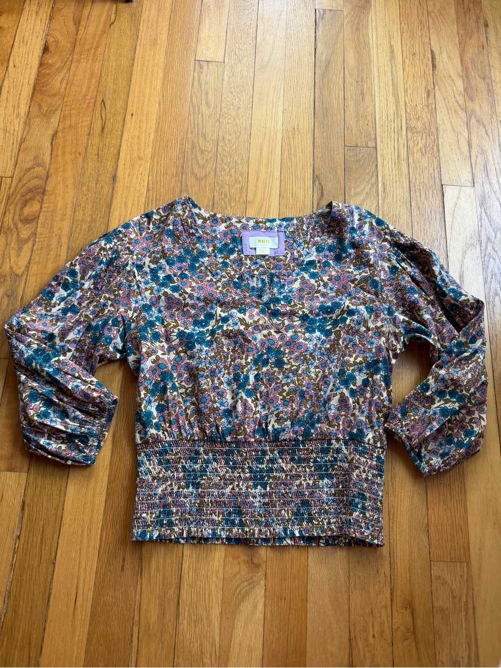 Maeve purple and blue floral shirt